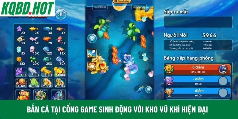 Bắn cá tại cổng game sinh động với kho vũ khí hiện đại
